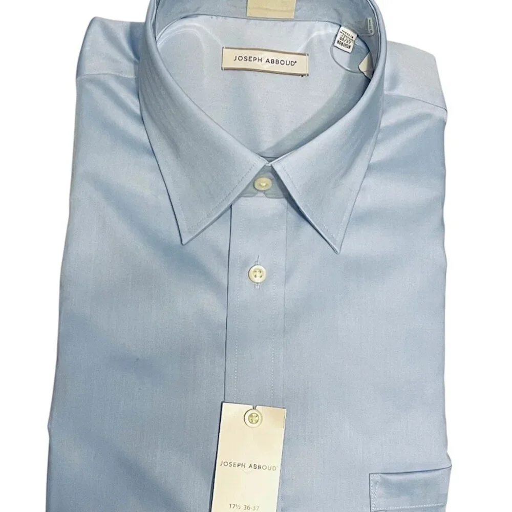 Joseph Abboud Men's Long Sleeve Blue Dress Shirt, Buttons Sz 17 1/2 36-37 - Picture 1 of 3